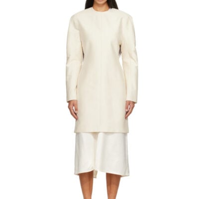 Bottega Veneta Off-White Cotton & Silk Toile Minidress
