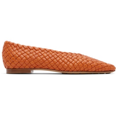 Bottega Veneta Orange Sofia Ballerina Flats
