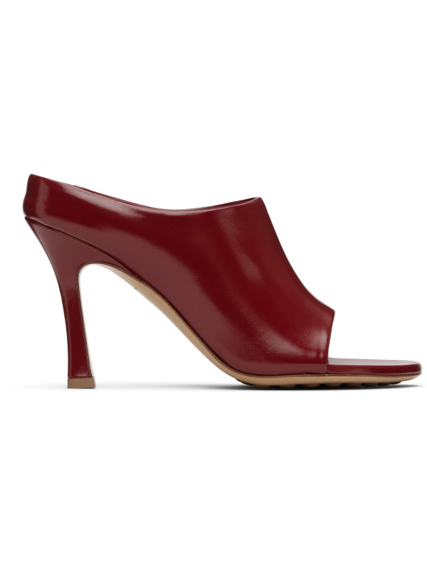 Bottega Veneta Red Rana Mule Heeled Sandals