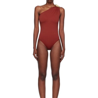 Bottega Veneta Red Stretch Nylon Swimsuit