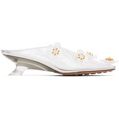 Bottega Veneta Transparent Jet Mule Heels