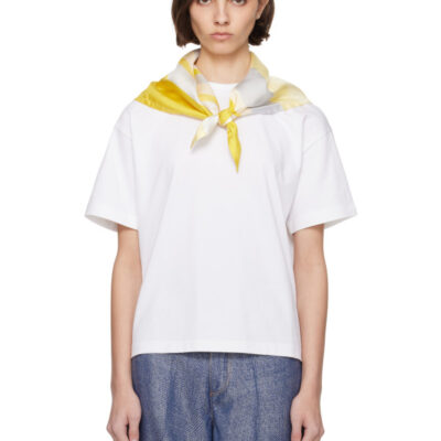 Bottega Veneta White Pima Cotton Scarf T-shirt