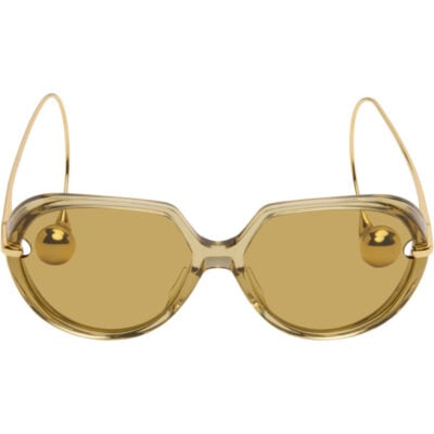 Bottega Veneta Yellow Drop Squared Sunglasses