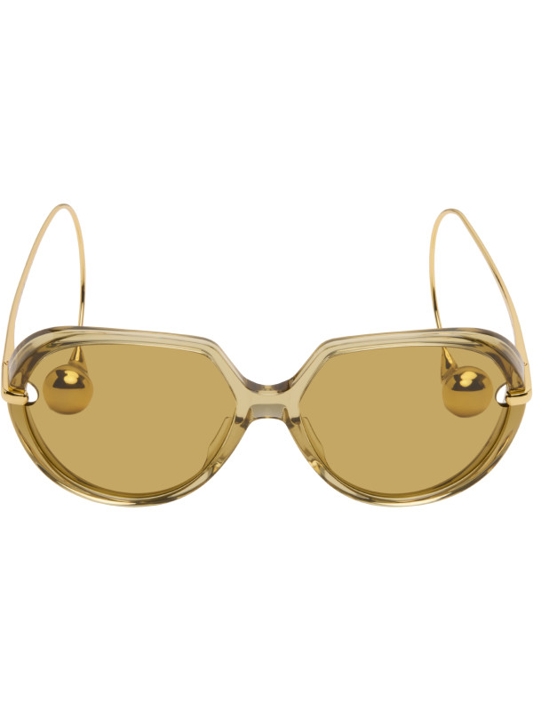 Bottega Veneta Yellow Drop Squared Sunglasses