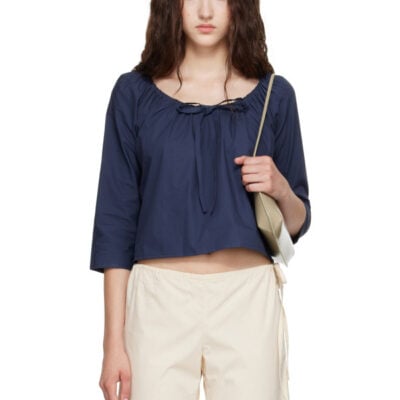 Brooke Callahan Navy Scoop Top