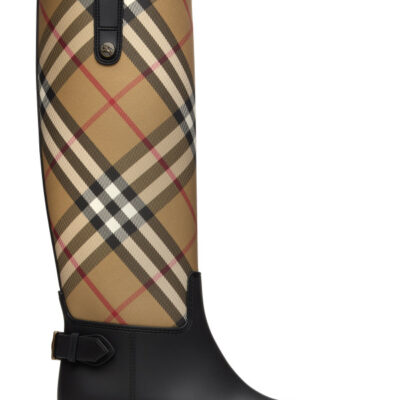 Burberry Beige & Black Check Cavalier Outdoor Boots