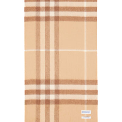 Burberry Beige Check Cashmere Scarf