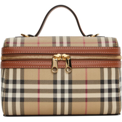 Burberry Beige Check Vanity Bag