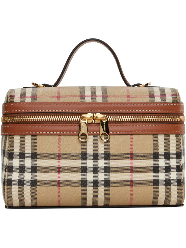 Burberry Beige Check Vanity Bag