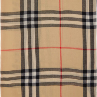 Burberry Beige Check Wool Scarf