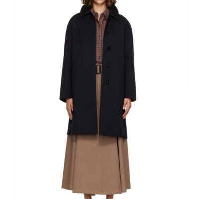 Burberry Black Cotton Gabardine Trench Coat
