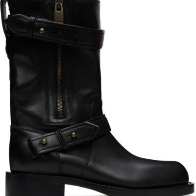 Burberry Black Kent Biker Boots