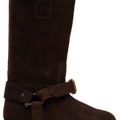 Burberry Brown Suede Soft Saddle Low Boots