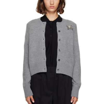 Burberry Gray Wool Cardigan