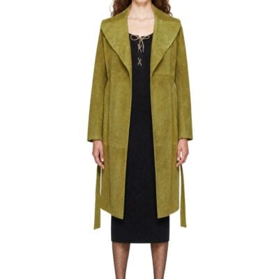 Burberry Green Long Suede Coat