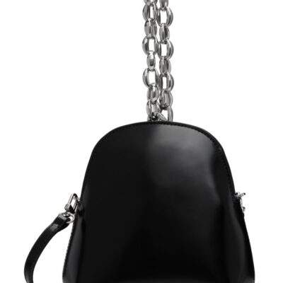 By Far Black Koko Semi Patent Leather Bag