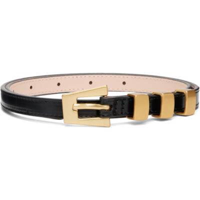 By Far Black Vic Belt