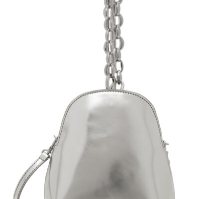 By Far Silver Koko Champagne Metallic Leather Bag