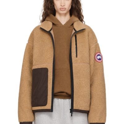 Canada Goose Beige Simcoe Zip Up Fleece Jacket