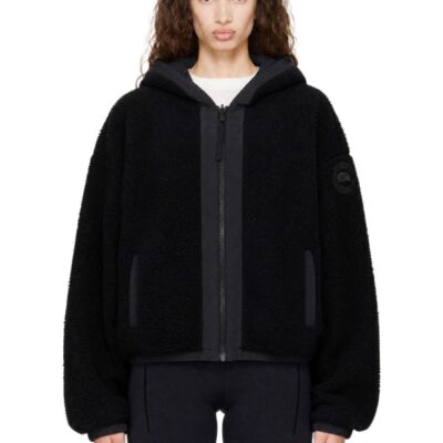 Canada Goose Black Alberni Fleece Reversible Bomber Jacket