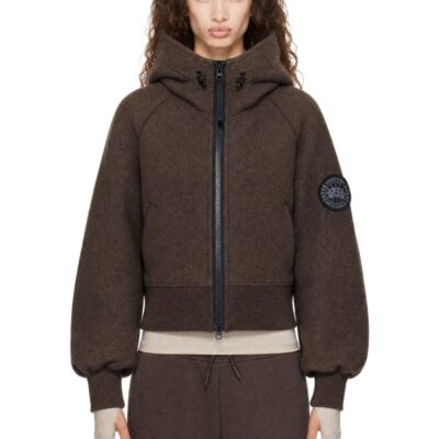 Canada Goose Brown Chilliwack Fleece Black Disc Bomber Jacket