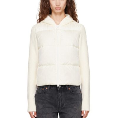 Canada Goose Off-White HyBridge Wide Quilt Knit Tonal Disc Down Jacket