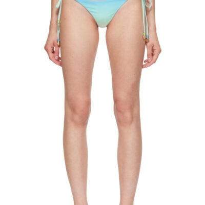 Casablanca Blue & Green Gradient String Beaded Bikini Bottom