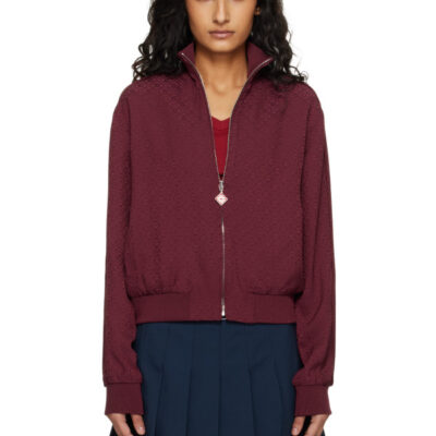Casablanca Burgundy Monogram Track Jacket