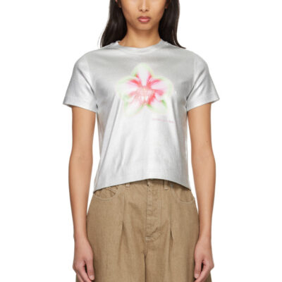 Casablanca Silver Ribbed T-shirt