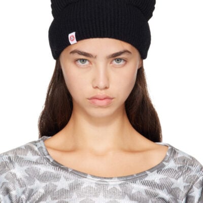 Charles Jeffrey Loverboy Black Ears Rib Beanie