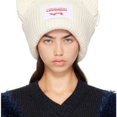 Charles Jeffrey Loverboy Off-White Supersized Chunky Ears Beanie