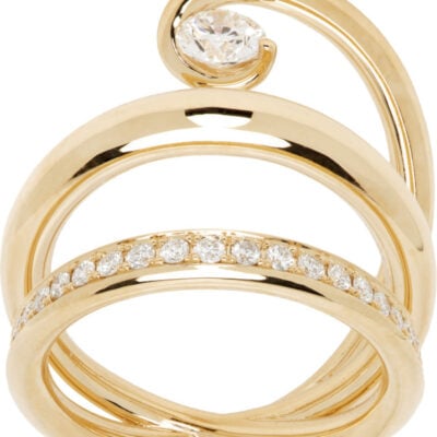 Charlotte Chesnais Double Serti Sculpté Ring