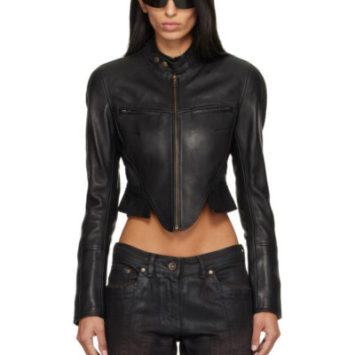 Charlotte Knowles Black Claw Leather Jacket