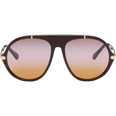 Chloé Burgundy Aviator Sunglasses