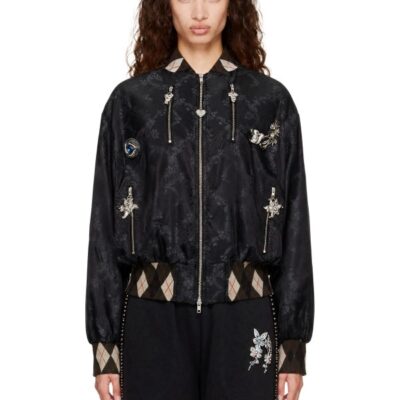 Chopova Lowena Black Crescent Bomber Jacket