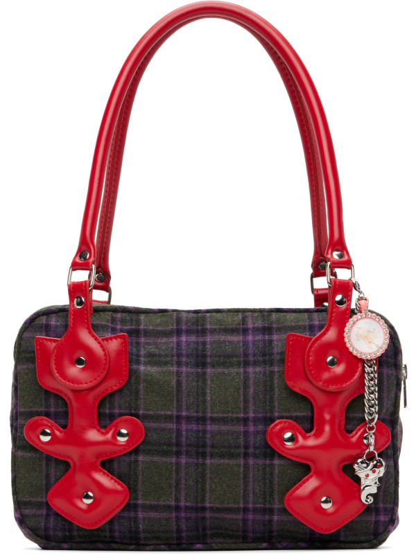 Chopova Lowena Khaki Missish Tartan Bag