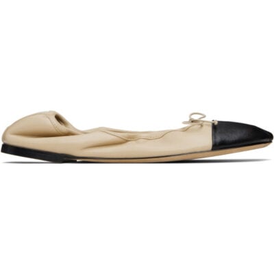 Christen SSENSE Exclusive Beige & Black Tabi Stretch Ballerina Flats