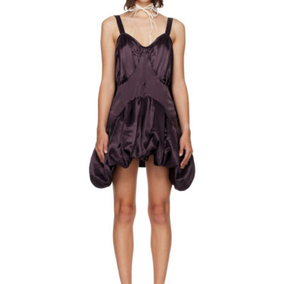 Collina Strada Brown Valerian Slip Minidress