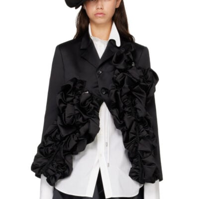 Comme Des Garcons Black Gathered Satin Jacket
