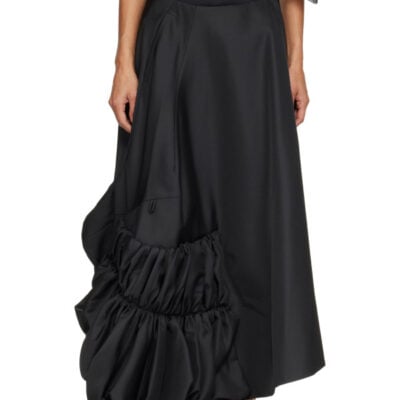 Comme Des Garcons Black Twill Midi Skirt