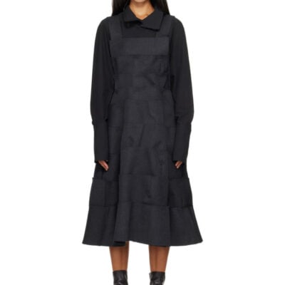 Comme Des Garcons Comme Des Garcons Gray Wool Thick Gabardine Midi Dress