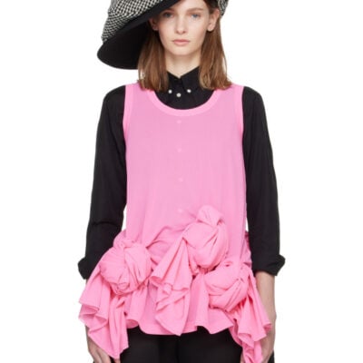 Comme Des Garcons Pink Thin Tricot Tank Top
