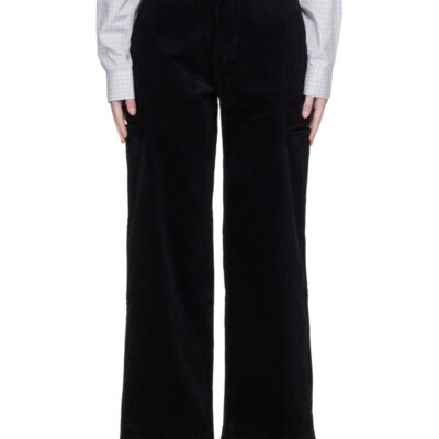 Coor Black Corduroy Side Pocket Trousers