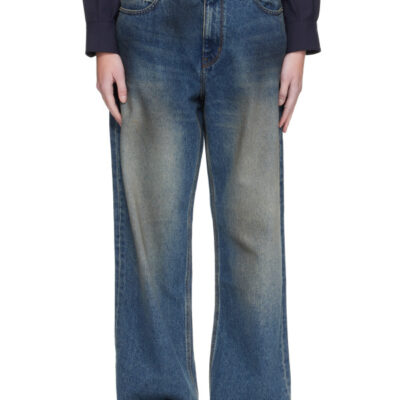 Coor Blue Straight Cut Dirty Wash Jeans