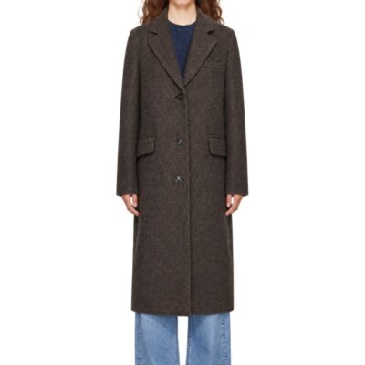Coor Brown Wool-Blend Twill Single Coat
