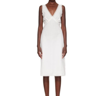 Cou Cou White 'The Iris Slip' Midi Dress