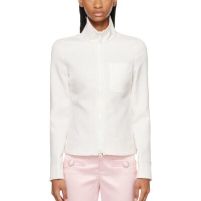 Courrèges White Zipped 1-Pocket Twill Top