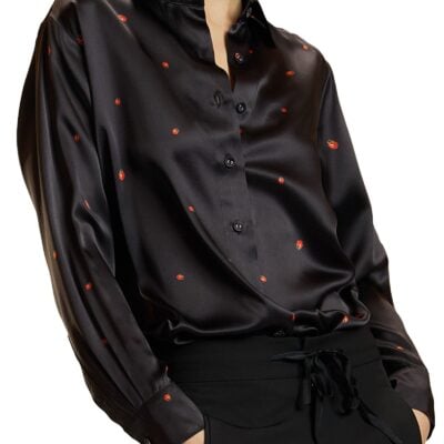 Cynthia Rowley Ladybug Silk Blouse