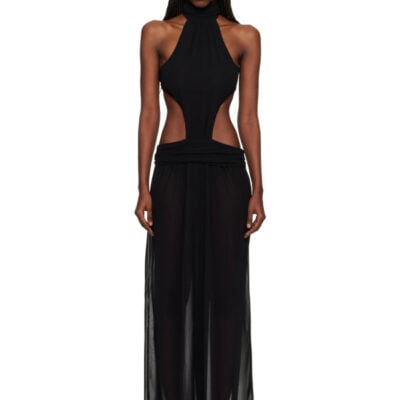 Danielle Guizio Black Marais Maxi Dress