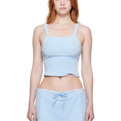 Danielle Guizio Blue Dani Terry Tank Top